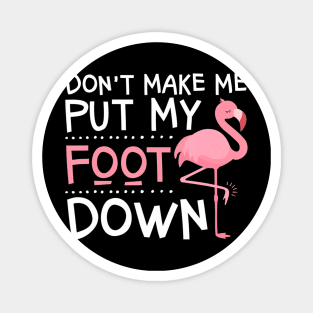 Pink Flamingo Don't Make Me Put My Foot Down Magnet